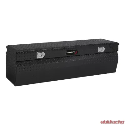 TrailFX Chest Sgl Lid Pwdr Ctd Black 16 Gauge Alum 54x19-7/8x17-1/8 13.5 Cubic Ft Cap - 150562